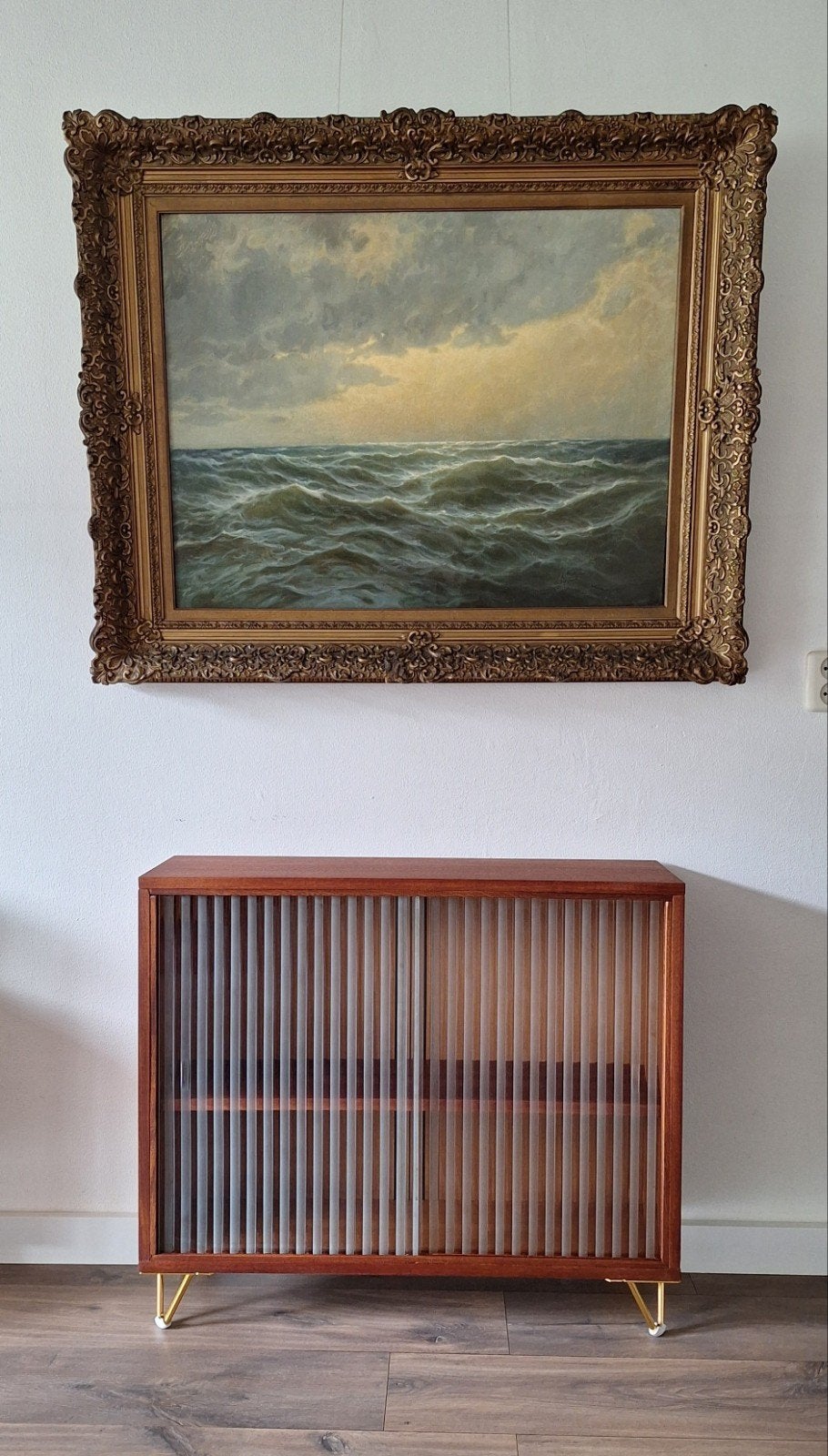 Vintage Vitrinekastje Vitrine Kastje Kast Simpla Lux, Ophalen, Gebruikt, Teakhout, 50 tot 100 cm