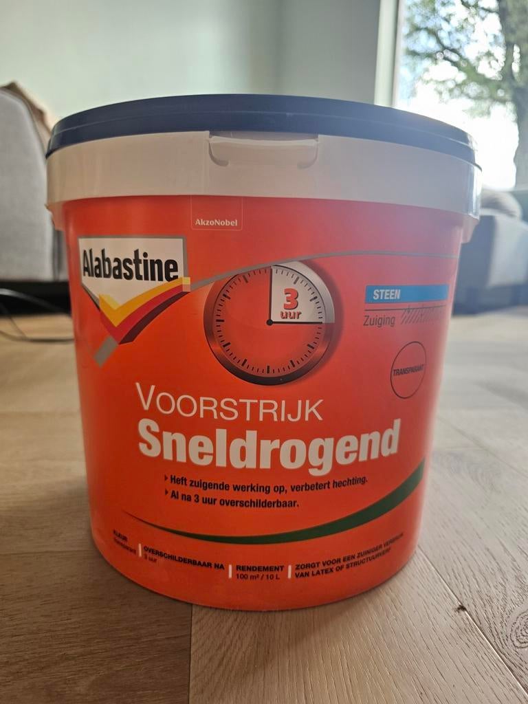 Alabastine Voorstrijk Sneldrogend - 10L Transparant, Ophalen, Overige kleuren, 5 tot 10 liter, Nieuw
