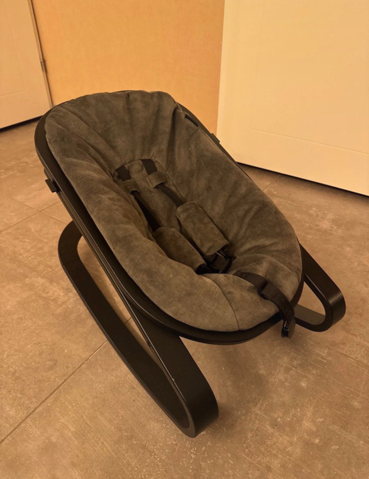 Wipstoel Kidsmill Up (velours groen met zwart frame), Overige merken, Gebruikt, Verstelbaar, Wipstoel