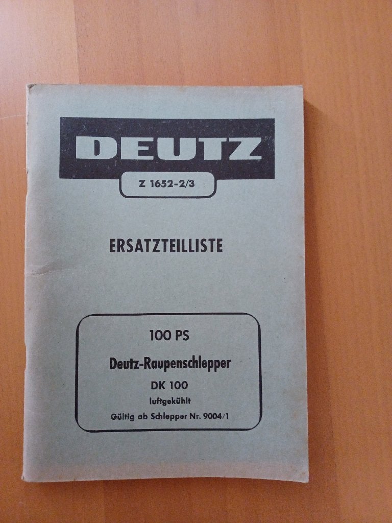 Onderdelenboek Deutz DK 100 rupstrekker, Ophalen of Verzenden, Gelezen, Tractor en Landbouw