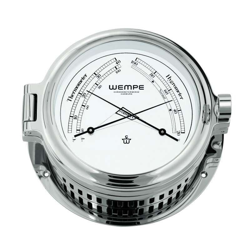 Wempe Cup II comfortmeter 140 mm chroom, Niet ingevuld, Wandklok, Niet ingevuld, Nieuw