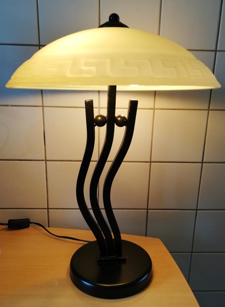 Tafellamp. Mushroom. Ca '90.  39/57 cm., Ophalen, Zo goed als nieuw, Glas