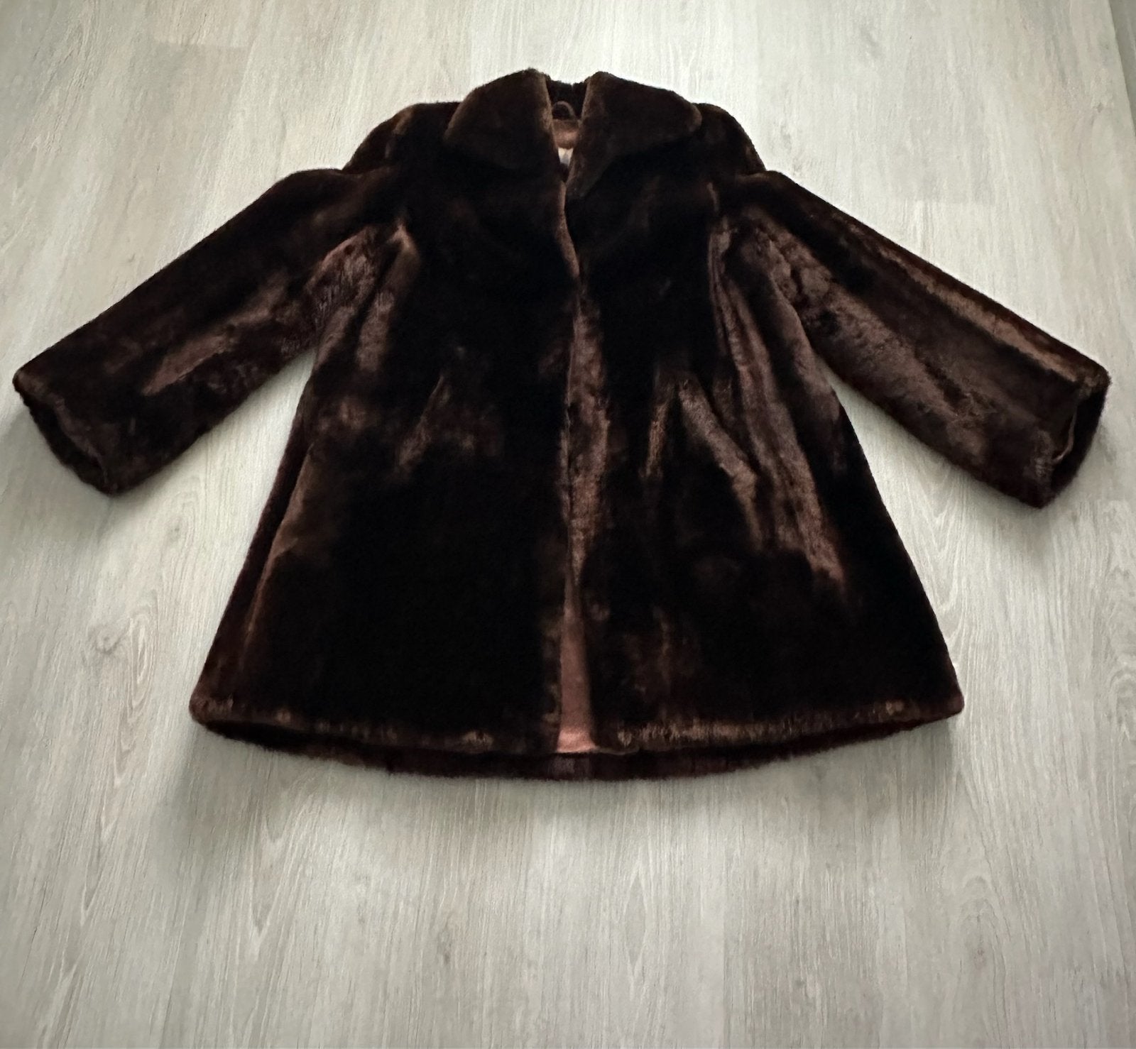 Bontjas bruin prachtig kwaliteit, the royal coat maat 40, Ophalen, Zo goed als nieuw, Maat 38/40 (M), Bruin