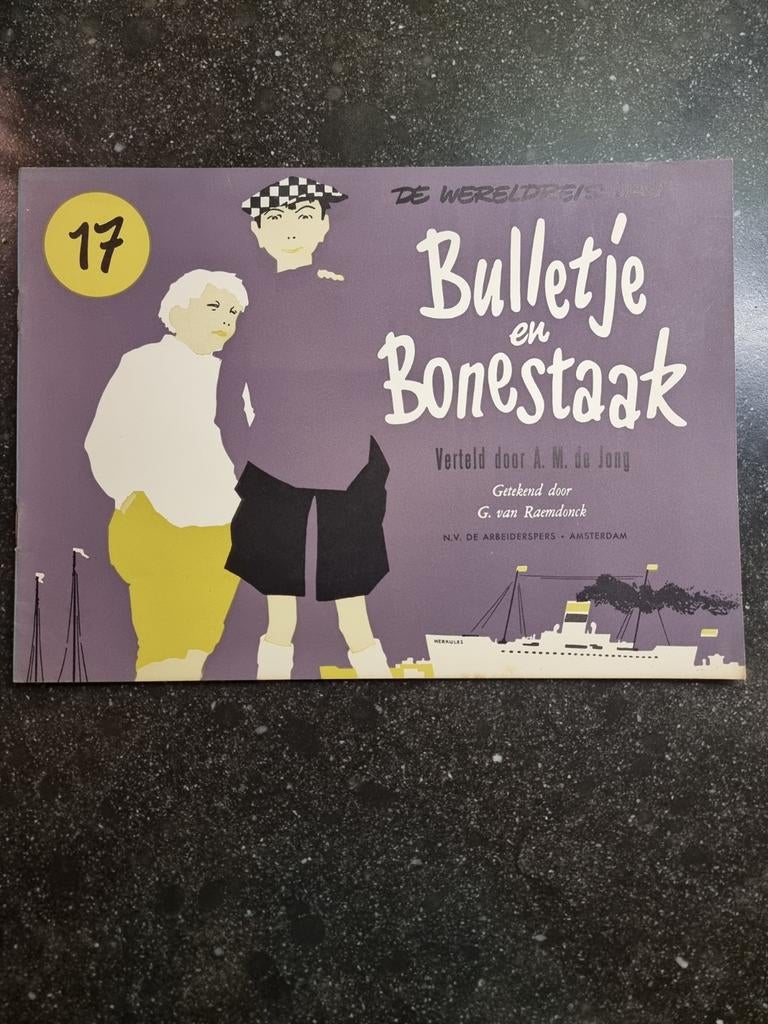 Bulletje en Bonestaak - De Wereldreis (1959), Eén stripboek, Ophalen of Verzenden, Gelezen, A.M. de Jong, George van Raemdonck