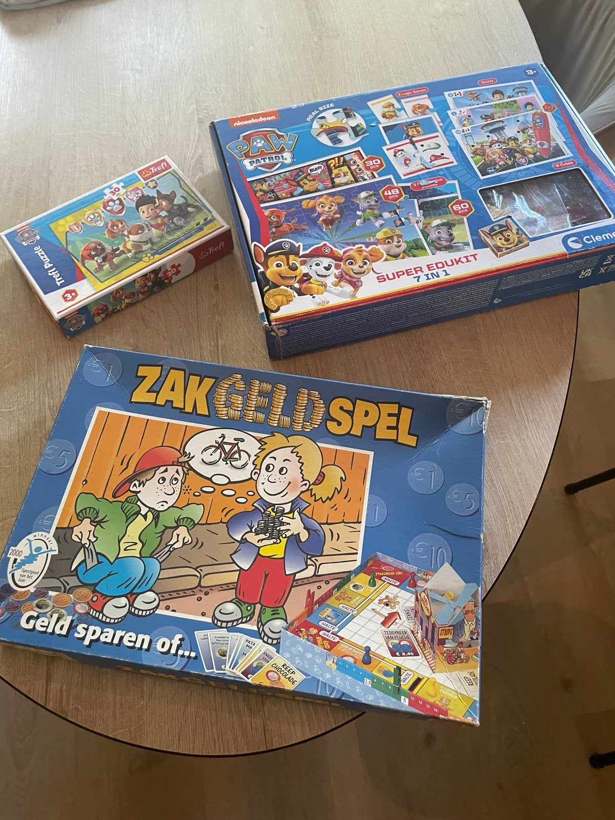 Paw Patrol Puzzels & Educatieve Spellen + Zakgeldspel, Ophalen of Verzenden, Gebruikt, Jongen of Meisje
