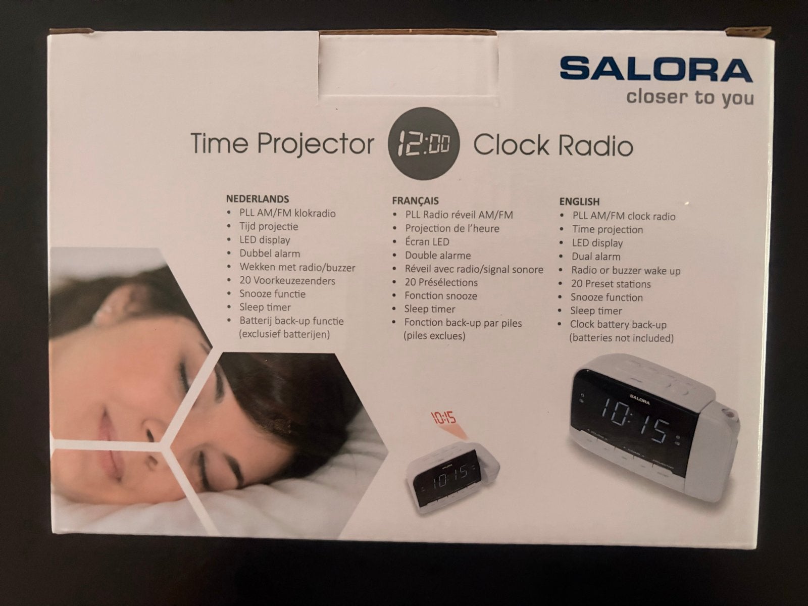Salora Wekkerradio met Projector - Nieuw in doos, Ophalen of Verzenden, Nieuw, Digitaal
