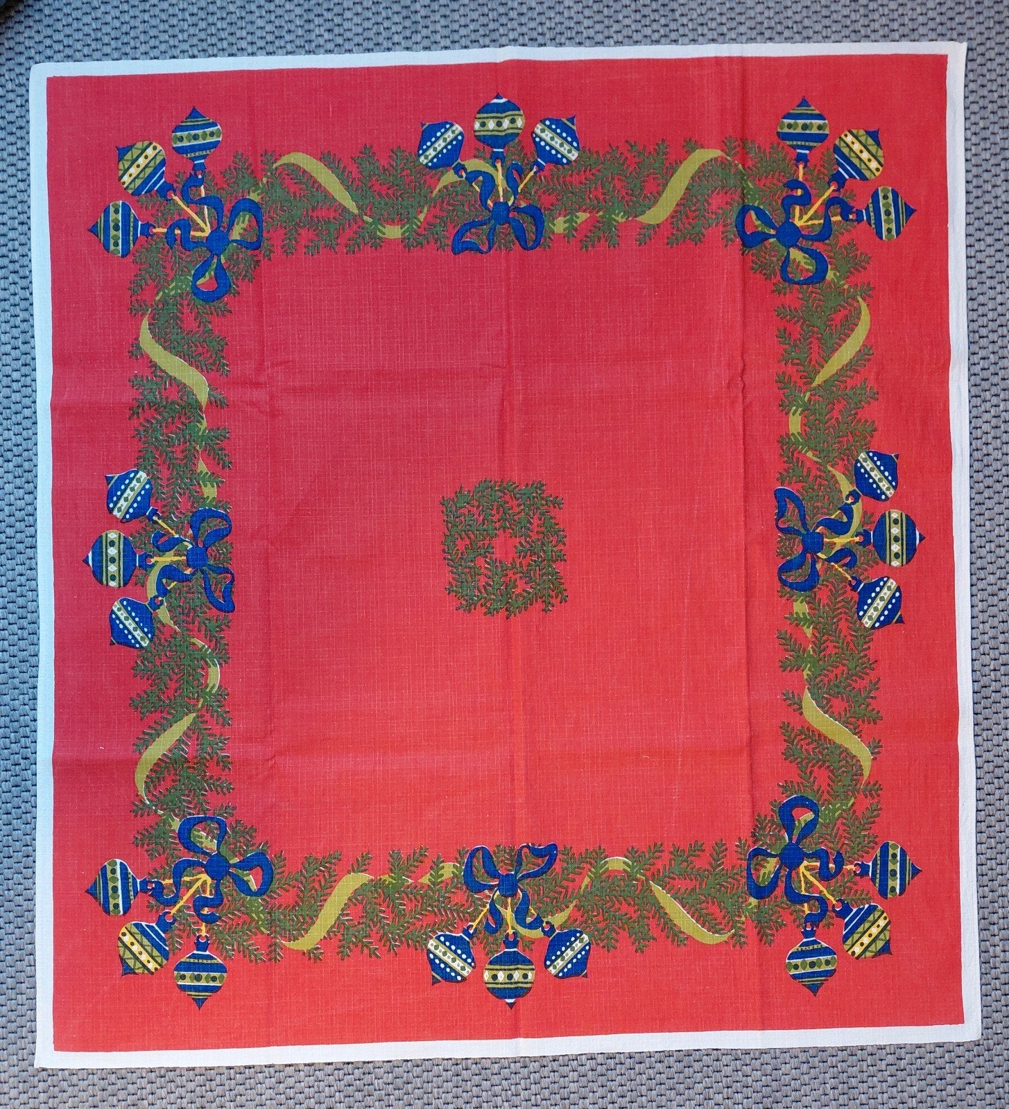 Vintage Kerst Tafelkleed kerst 89x83cm, Diversen, Ophalen of Verzenden, Gebruikt