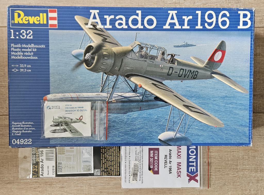 Revell 04922 Arado Ar 196B 1/32 +extra's (Quinta/Montex/HGW), Revell, Ophalen of Verzenden, Zo goed als nieuw, Groter dan 1:72
