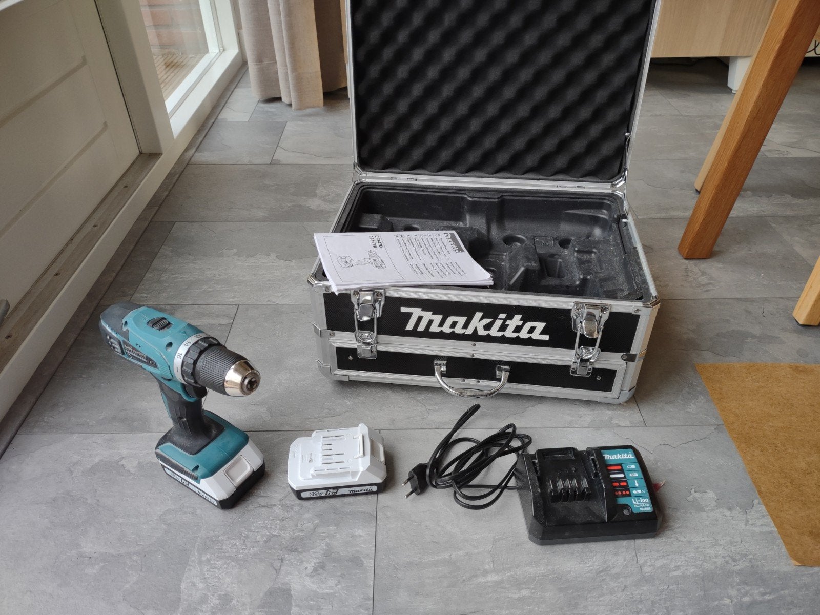 Makita schroefboormachine DF457D set met accessoires, Ophalen of Verzenden, Zo goed als nieuw