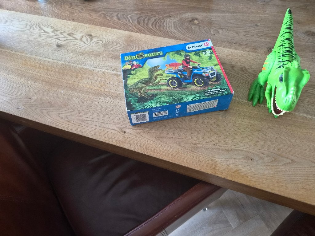 Schleich Dinosaurs 41466 quad met dino plus dinosaurus, Ophalen of Verzenden, Gebruikt