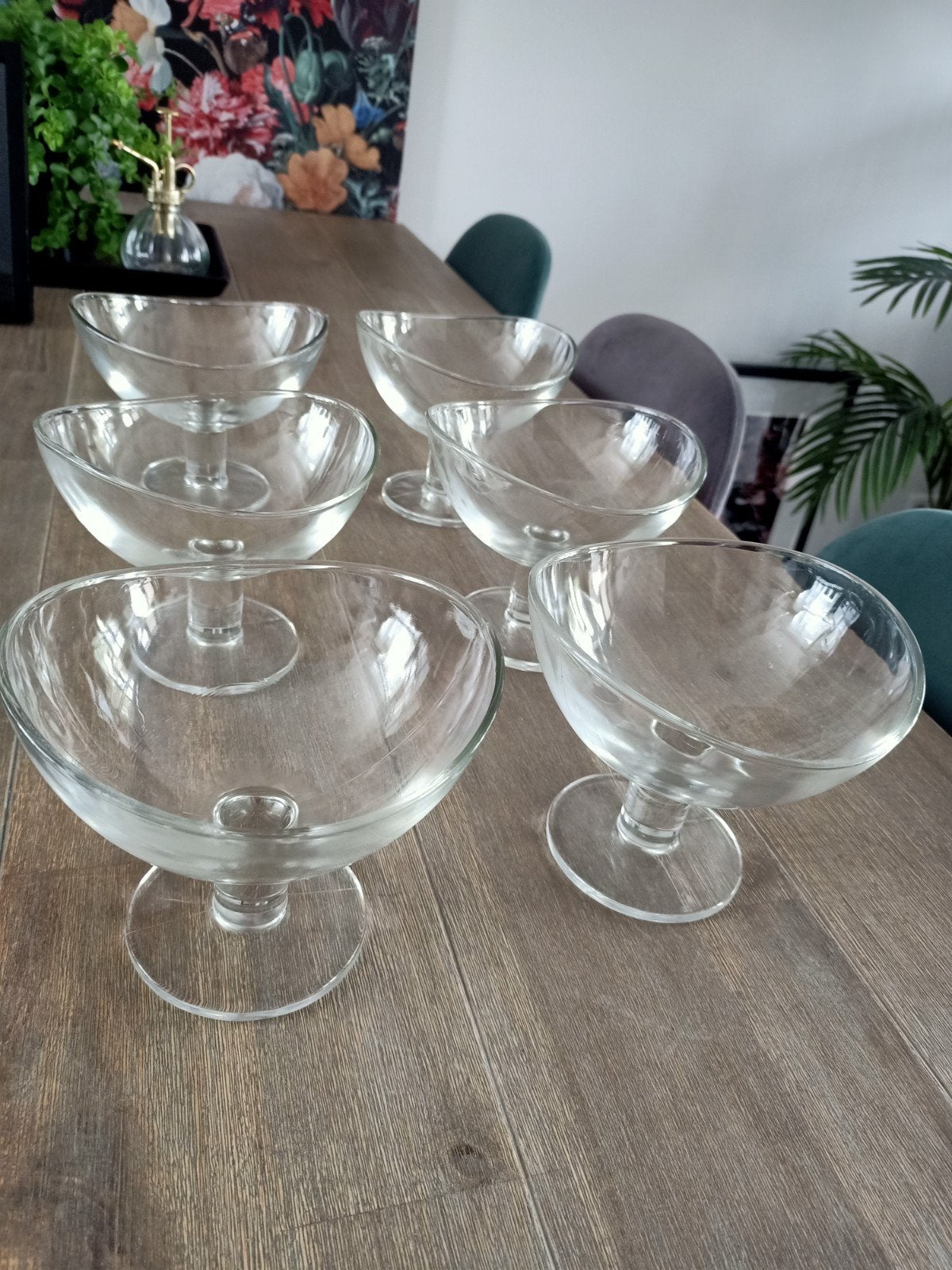 Set van 6 glazen dessert- of ijscoupes, Ophalen
