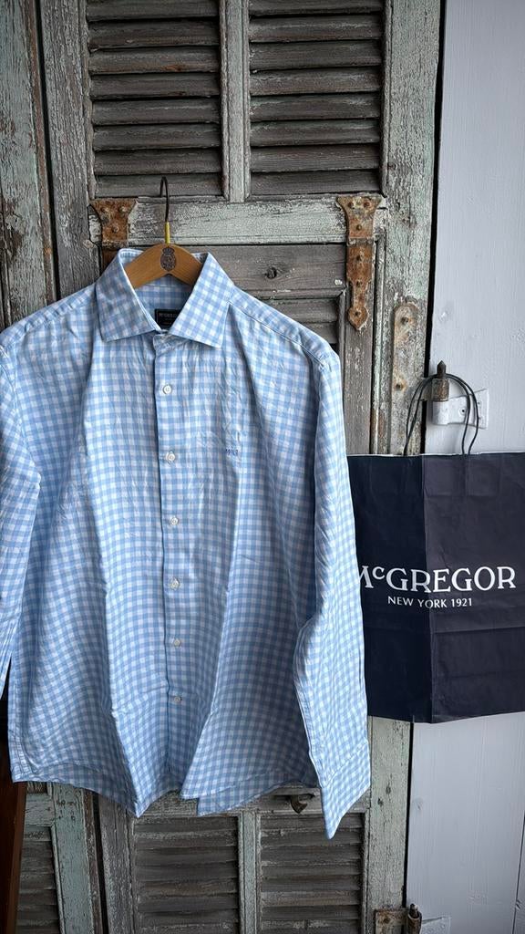 Prachtig tailored fit overhemd van McGREGOR size 43, Kleding | Heren, Overhemden, Ophalen of Verzenden, Zo goed als nieuw, Halswijdte 43/44 (XL)