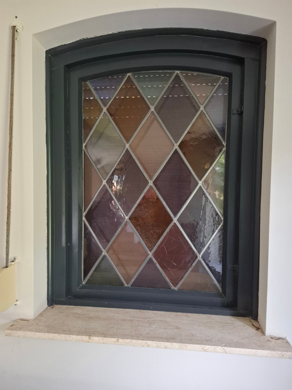 Glas in lood raam maat 55x83, Ophalen, Minder dan 80 cm, Glas in lood, Minder dan 80 cm