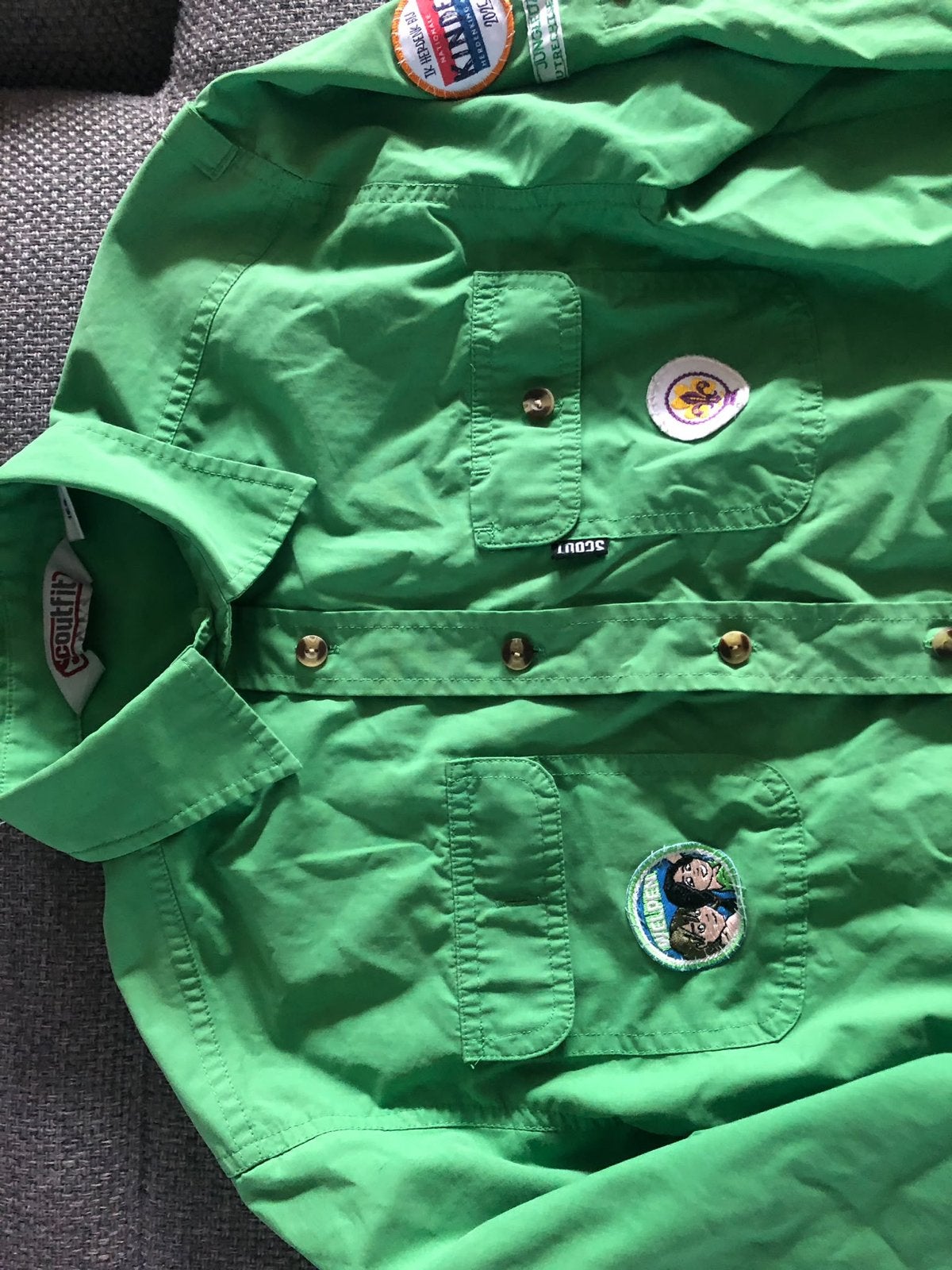Scouting blouse welpen maat 152 met insignes, Ophalen, Gebruikt, Kleding