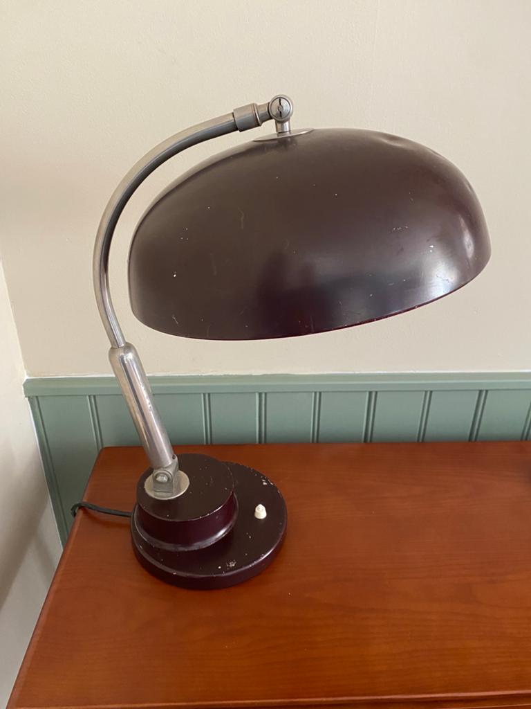 Vintage design bureaulamp, Huis en Inrichting, Lampen | Tafellampen, Gebruikt, Minder dan 50 cm, Metaal, Ophalen