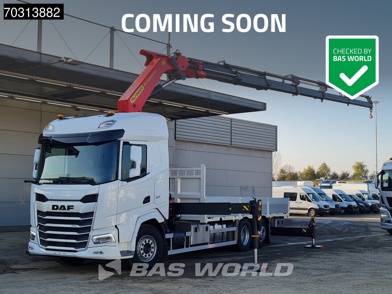 DAF XF 480 6X2 COMING SOON! NEW Palfinger PK41002 EH Crane L, Auto's, Automaat, Stof, Euro 6, Wit