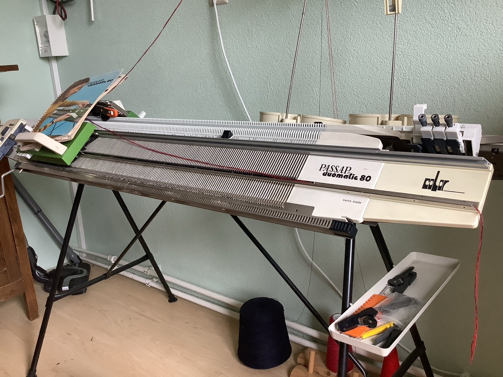 Breimachine Passap Duomatic 80 met veel garen en accessoires, Ophalen, Gebruikt, Overige typen