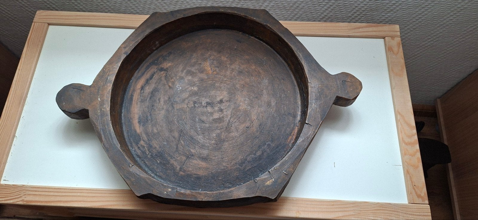 Houten chapati schaal - 48 x 35 cm, Ophalen