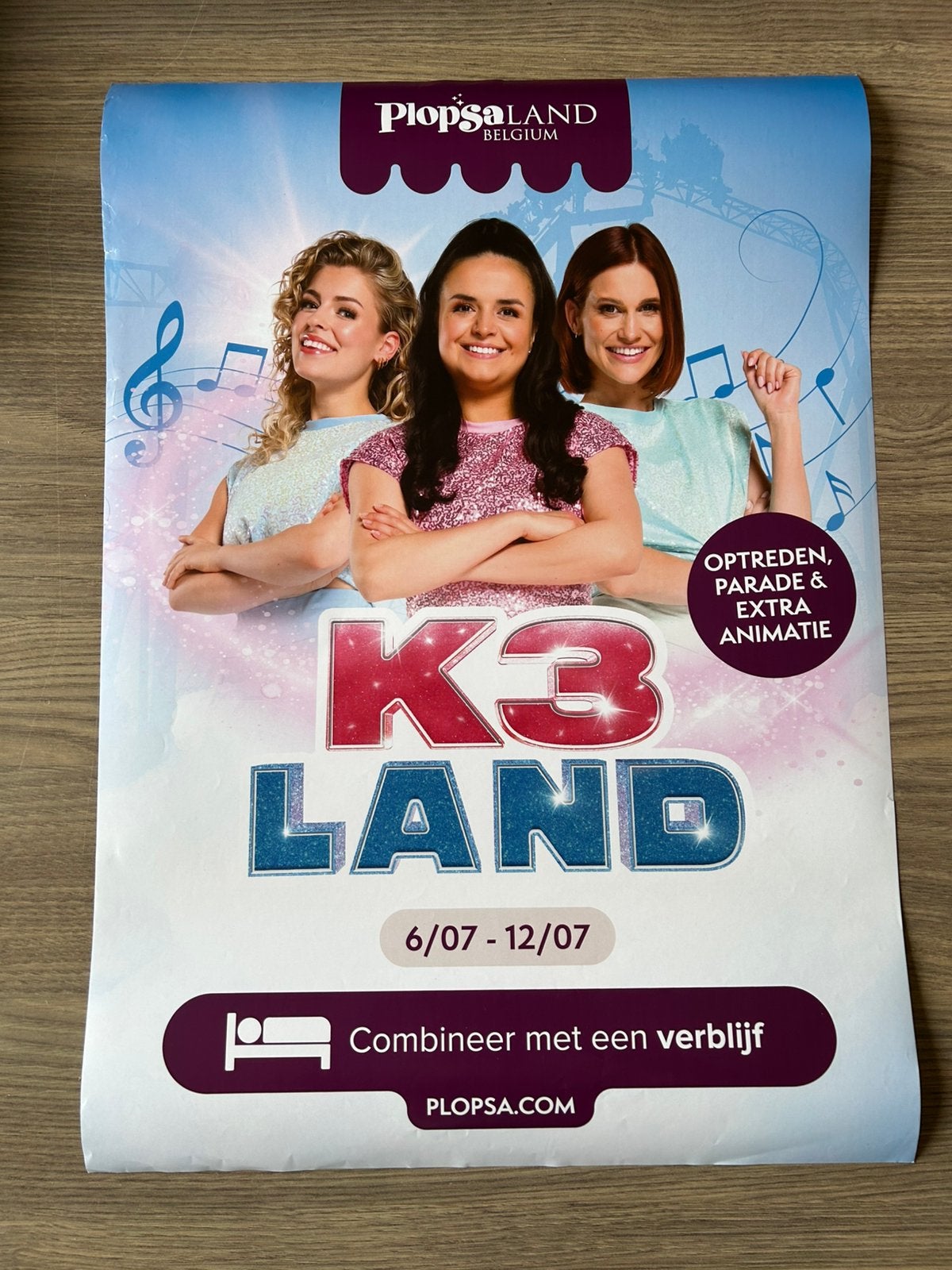 K3 Land Poster Plopsaland Belgium Studio 100, Ophalen of Verzenden, Gebruikt