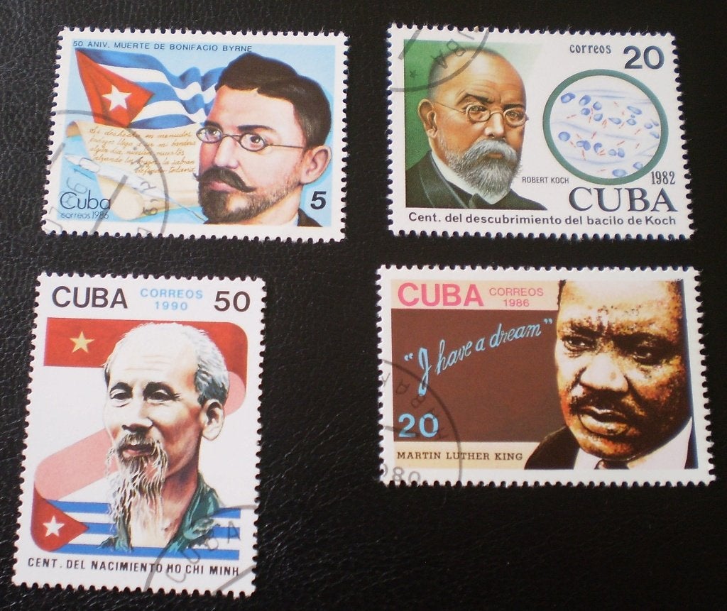 Cuba - 4x Mannen - oa Martin Luther King en Koch, Postzegels en Munten, Verzenden, Gestempeld, Midden-Amerika