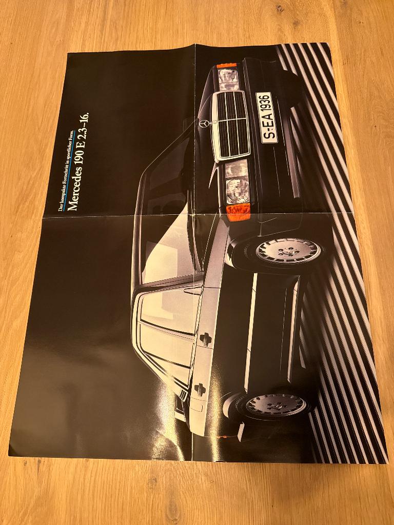Mercedes Benz poster 190E 190 E 2.3- 16V 16 V, Ophalen of Verzenden, Gelezen, Mercedes