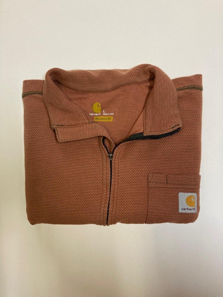 Carhartt Quater Zip - L - Orginal Fit- Orange Brown- Blocked, Maat 52/54 (L), Bruin, Carhartt, Ophalen of Verzenden
