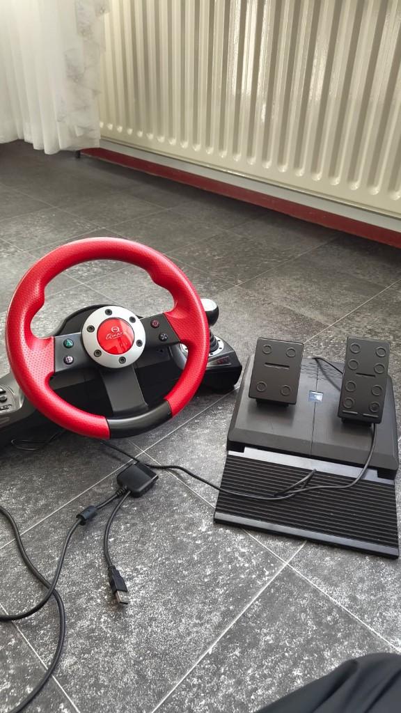 Qware Racestuur MET Shifter + Pedalen – PS2/PS3/PC, Ophalen of Verzenden, Gebruikt, Stuurtje of Sportattribuut