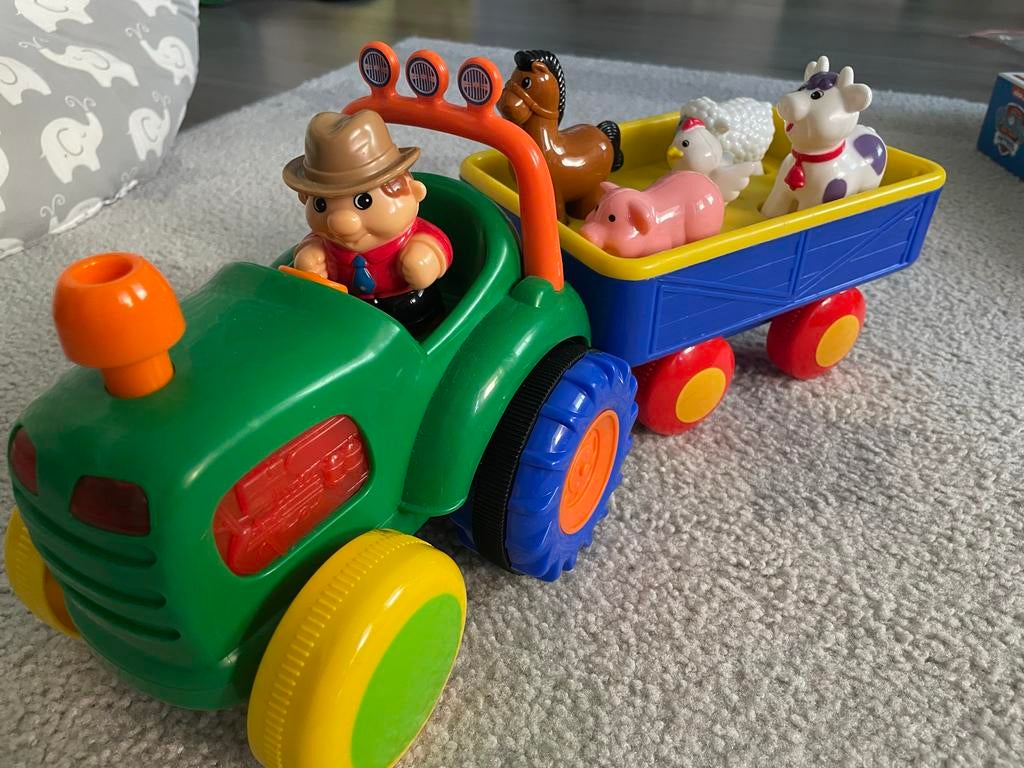 Speelgoedauto Old McDonald Tractor met Aanhangwagen, Ophalen of Verzenden, Zo goed als nieuw, Auto, Met licht
