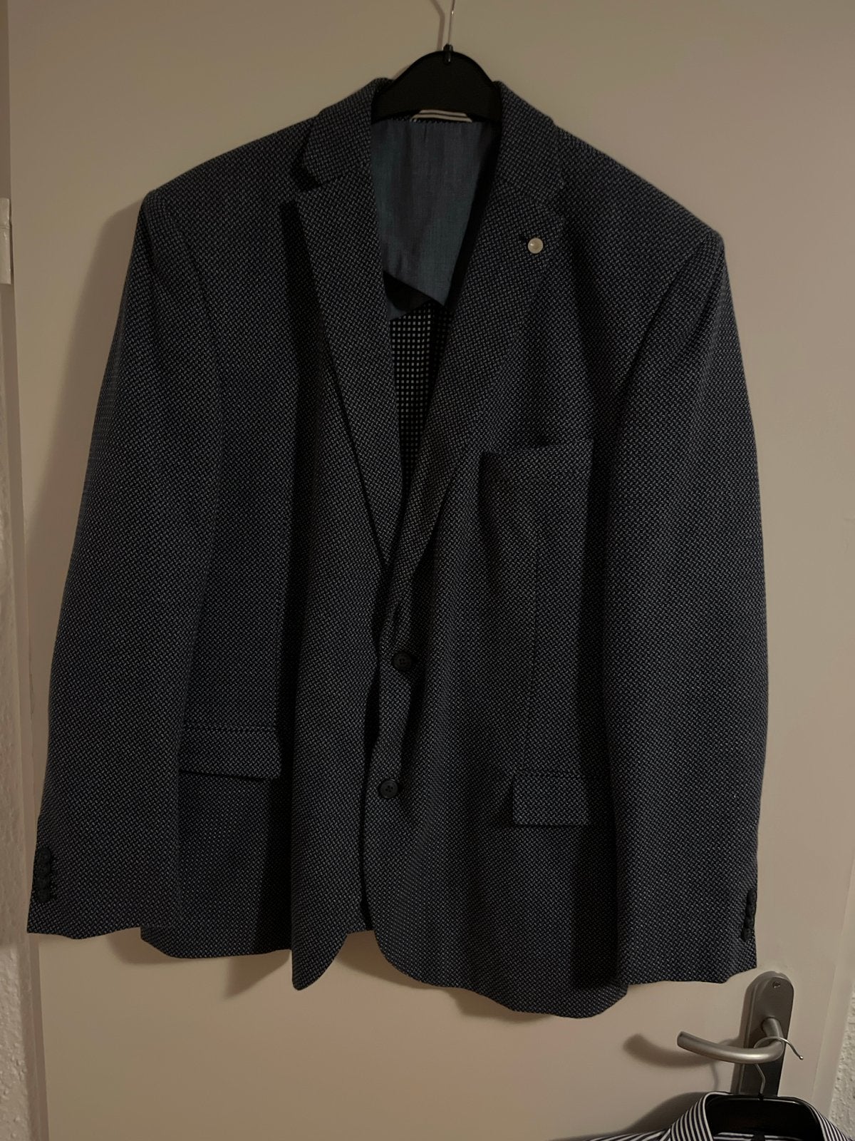 Stijlvol heren colbert mt 56 - Blauw met subtiel patroon, Ophalen of Verzenden, Zo goed als nieuw, Maat 56/58 (XL), Blauw