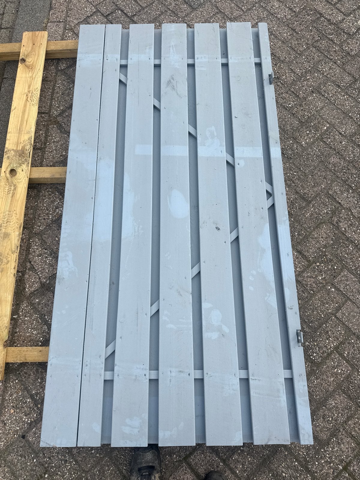 B-keus Poortdeur Lichtblauw 100x200cm, Ophalen, Met poort, Gebruikt, Tuinhek