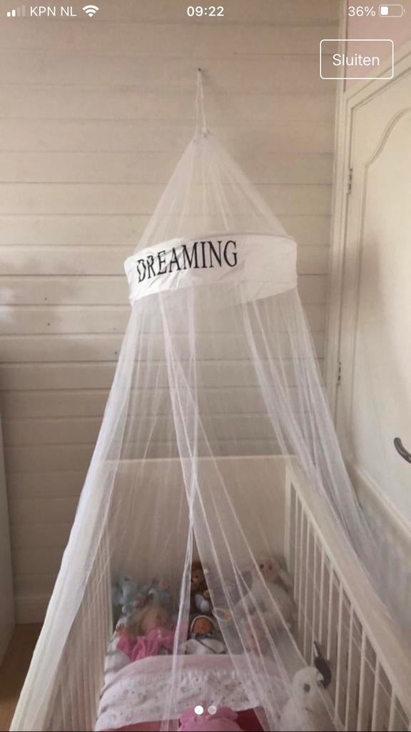 Wit Dreaming hemeltje voor ledikantje, Ophalen of Verzenden, Zo goed als nieuw, Klamboe