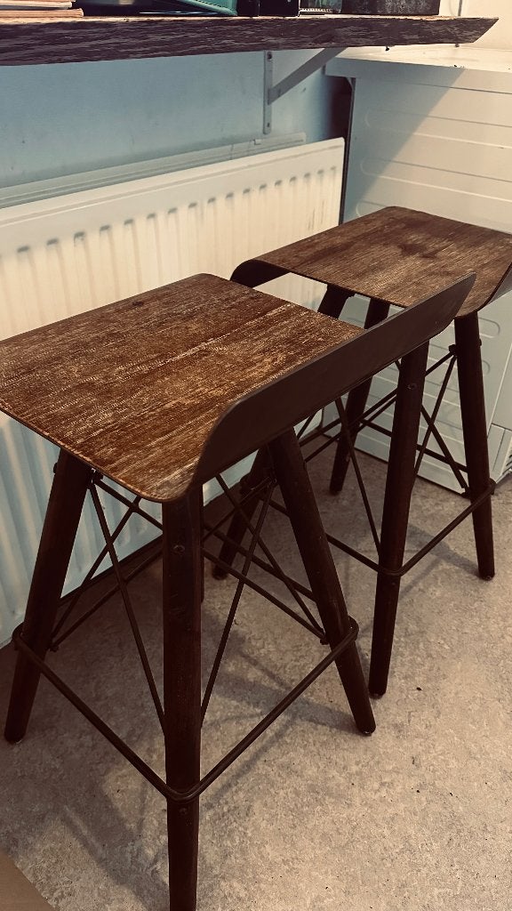 2x Barkruk Handmade, Huis en Inrichting, Ophalen, Met voetsteun, 60 tot 90 cm, Nieuw