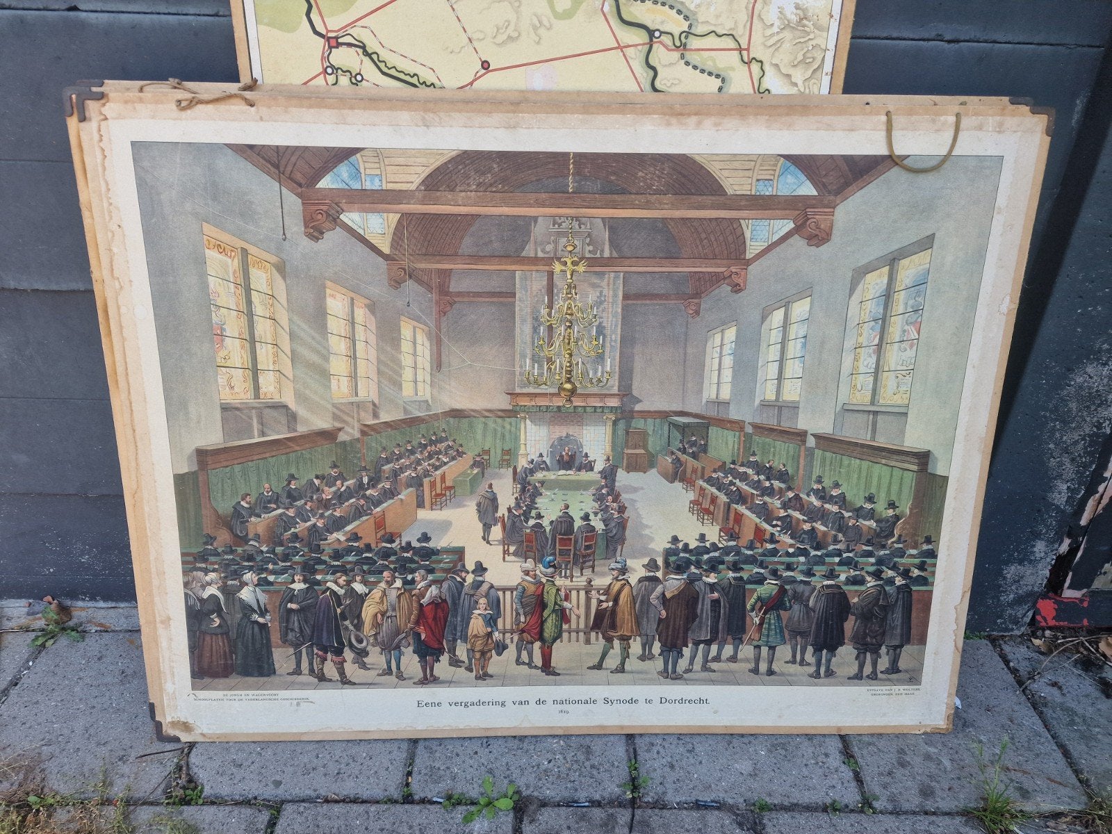 Schoolplaat: Vergadering Nationale Synode Dordrecht in 1910, Antiek en Kunst, Ophalen of Verzenden, Geschiedenis