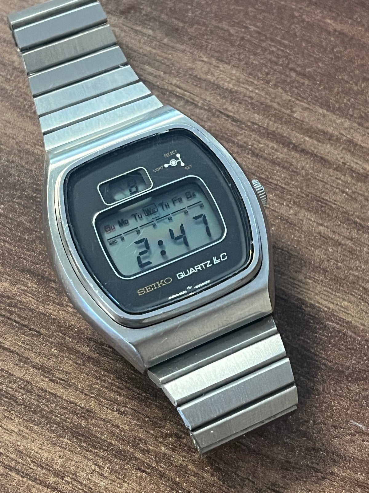 Seiko LCD horloge van 1976 werkend, Sieraden, Tassen en Uiterlijk, Ophalen of Verzenden, Staal, Seiko, 1960 of later