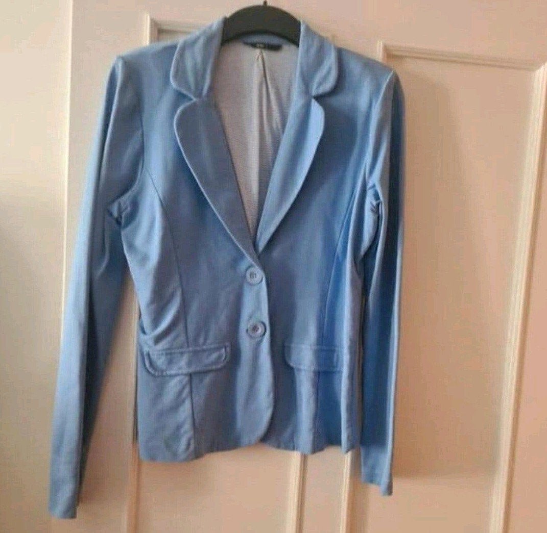 Blazer maat L blauw jogging stof, Blauw, Maat 42/44 (L), Ophalen of Verzenden, Zo goed als nieuw
