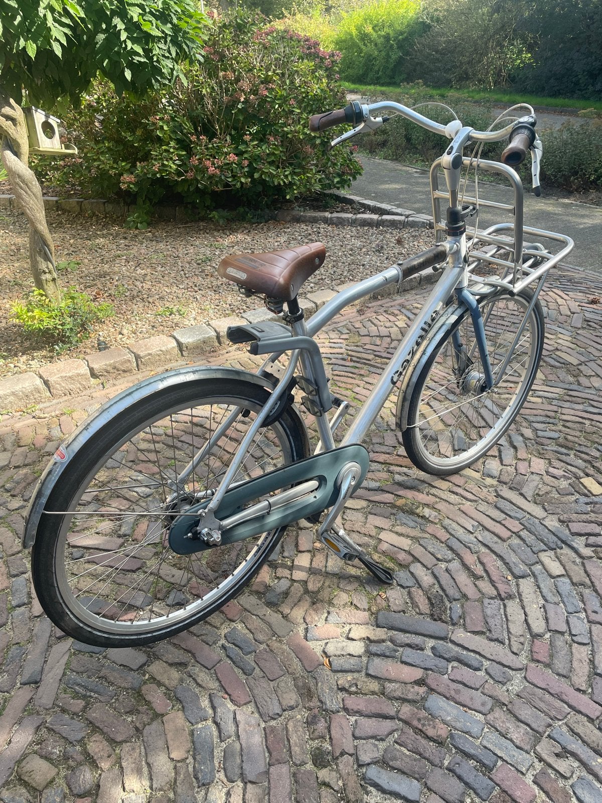 Gazelle transportfiets met voordrager - Gebruikt, Terugtraprem, Versnellingen, Ophalen of Verzenden, Gazelle