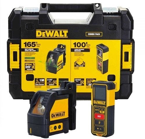 DeWalt Combiset | Kruislijnlaser Groen + Afstandsmeter, Ophalen of Verzenden, Zo goed als nieuw, Afstand