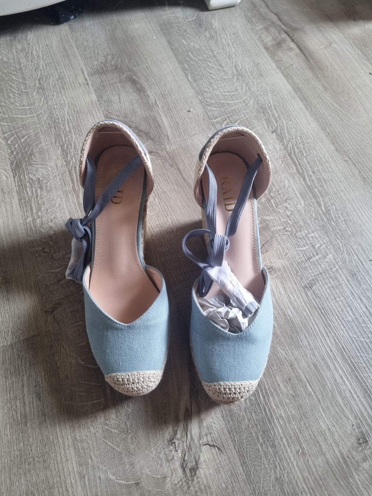 RAID Runi espadrilles sleehak sandalen blauw denim - Maat 39, Ophalen of Verzenden