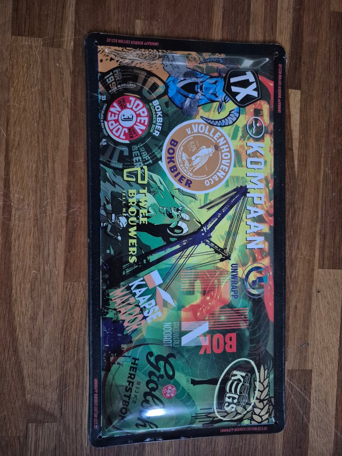 Unwrapp Bokbier Editie Metaalbord - Diverse Brouwerijen, Verzamelen, Merken en Reclamevoorwerpen, Ophalen of Verzenden, Gebruikt