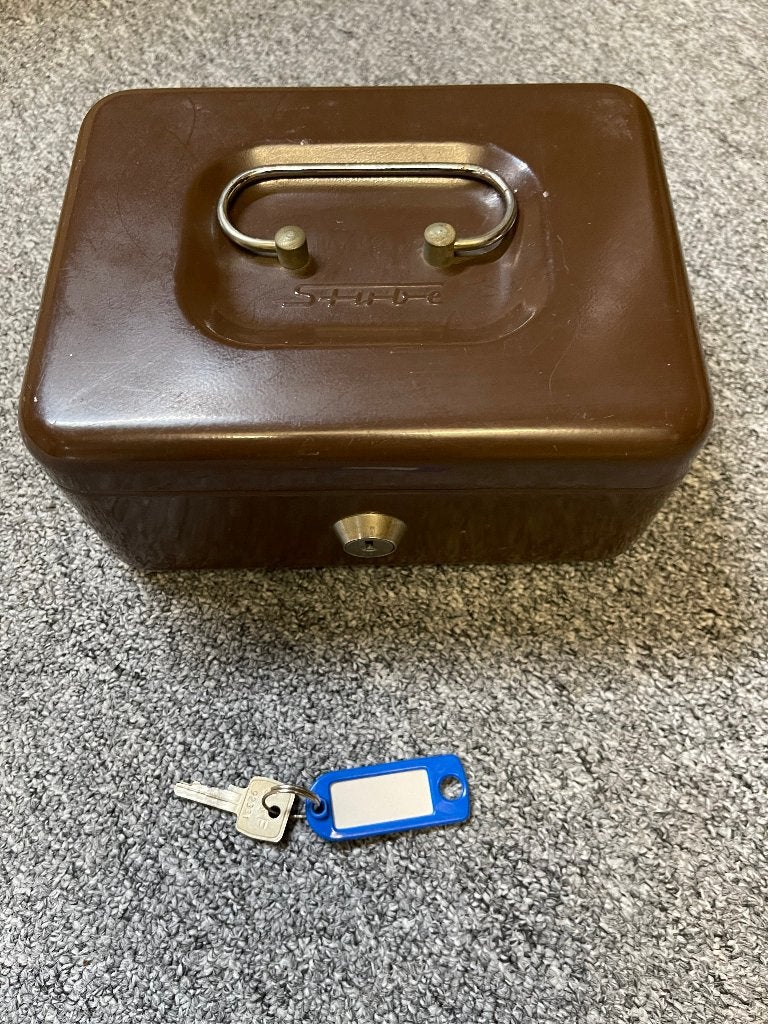 Vintage Stube geldkistje, Ophalen, Gebruikt, Metaal of Blik, Overige thema's