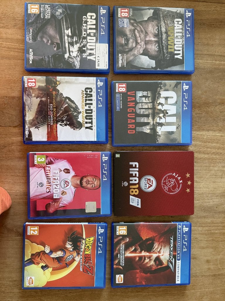 7 PS4 games bundel Call of Duty / Tekken 7 / FIFA, Vanaf 18 jaar, Ophalen of Verzenden, Zo goed als nieuw, 3 spelers of meer