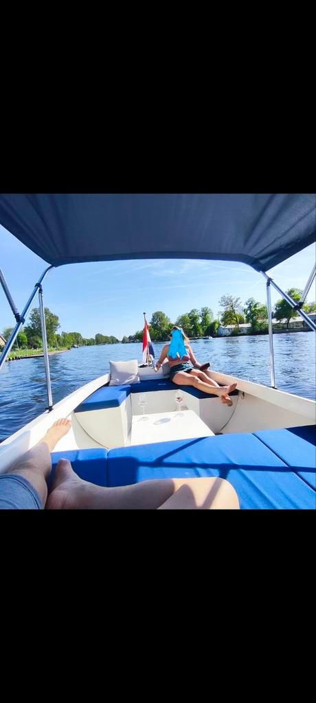 Elektrische sloep, 8 uur varen, 1kW motor INC TRAILER+ZEIL, Ophalen, Gebruikt, Binnenboordmotor, Polyester