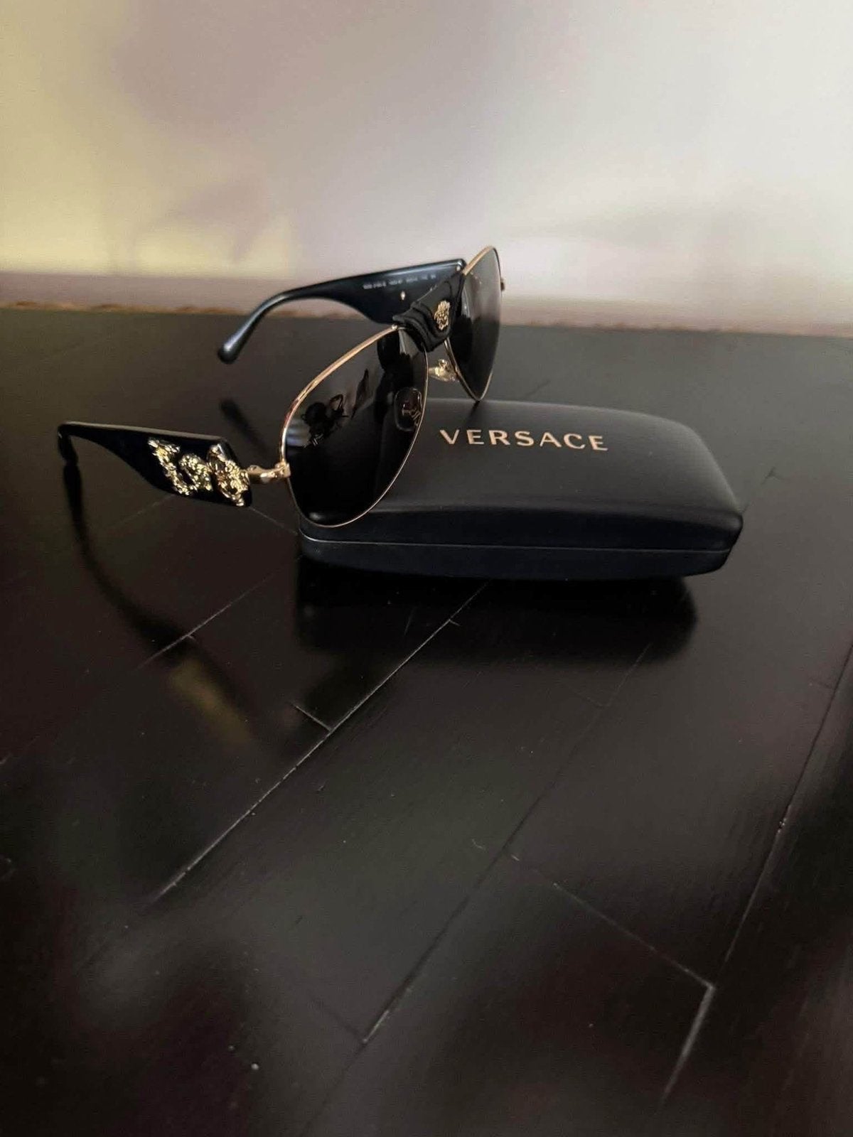100% Originele - VERSACE - Piloten Zonnebril - Unisex, Zonnebril, Zwart, Gianni Versace, Ophalen of Verzenden