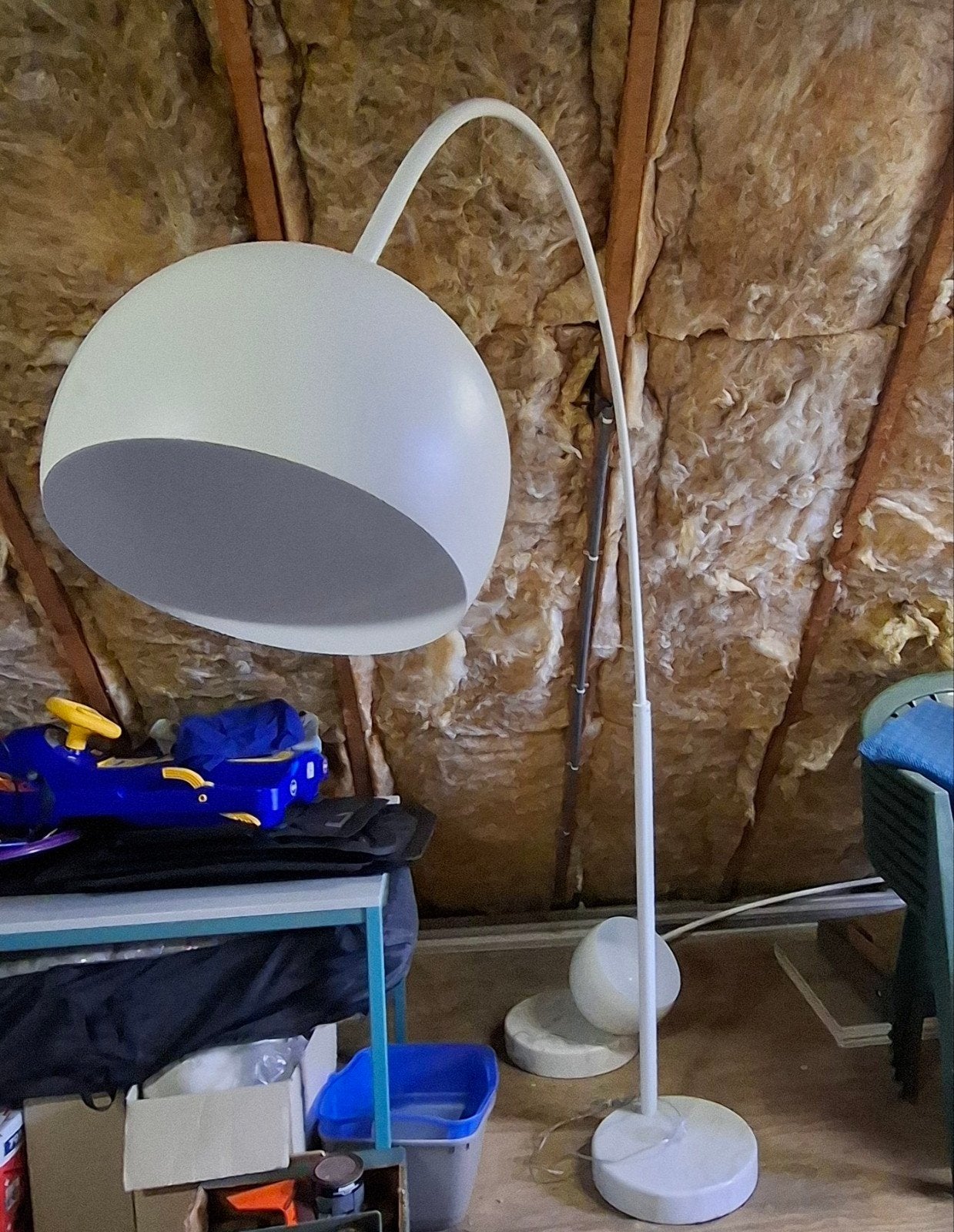 Staande booglamp met zware voet, ca. 2 meter hoog, Huis en Inrichting, Ophalen, 200 cm of meer, E27 (groot), Zo goed als nieuw