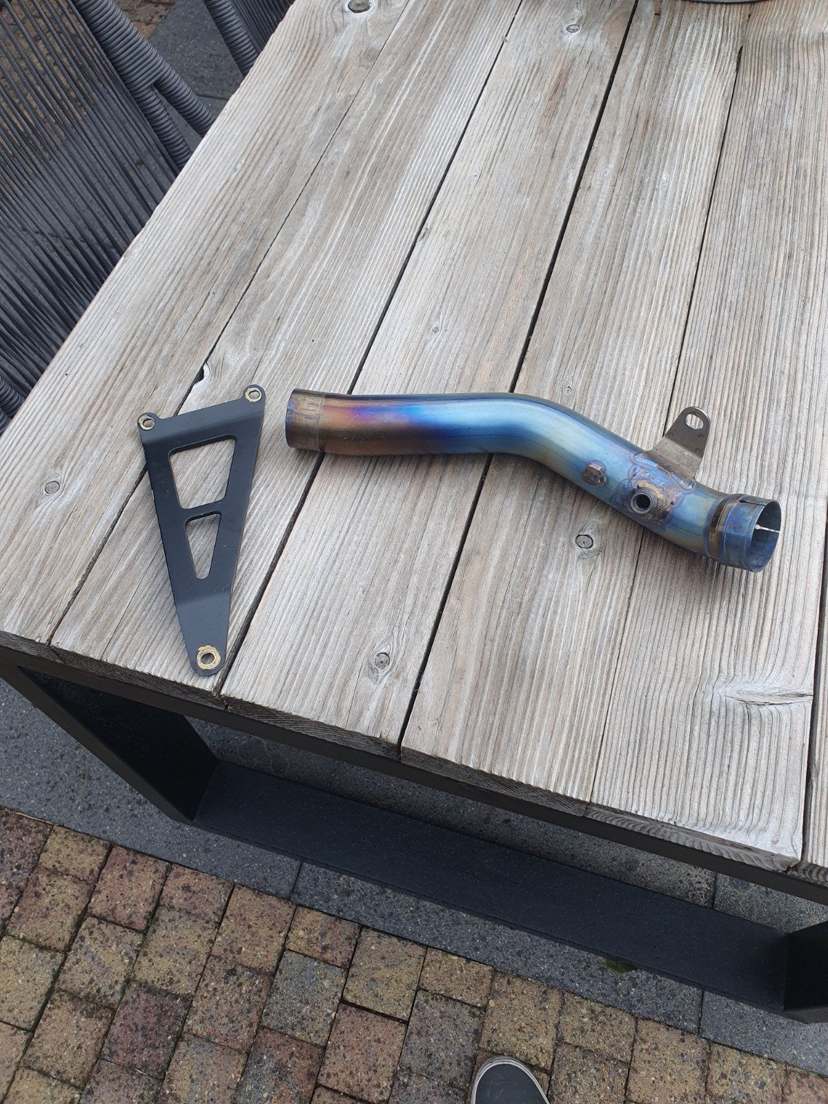 kawasaki zx10r linkpipe +steun bj 2011 tot 15, Ophalen of Verzenden