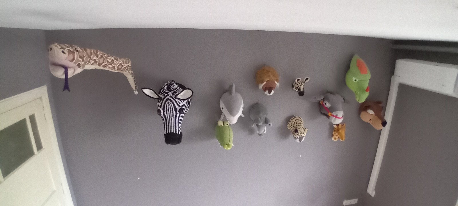 Knuffelkoppen muur junglekamer dierenhoofd jachttrofee, Ophalen, Overige merken, Overige karakters, Overige typen