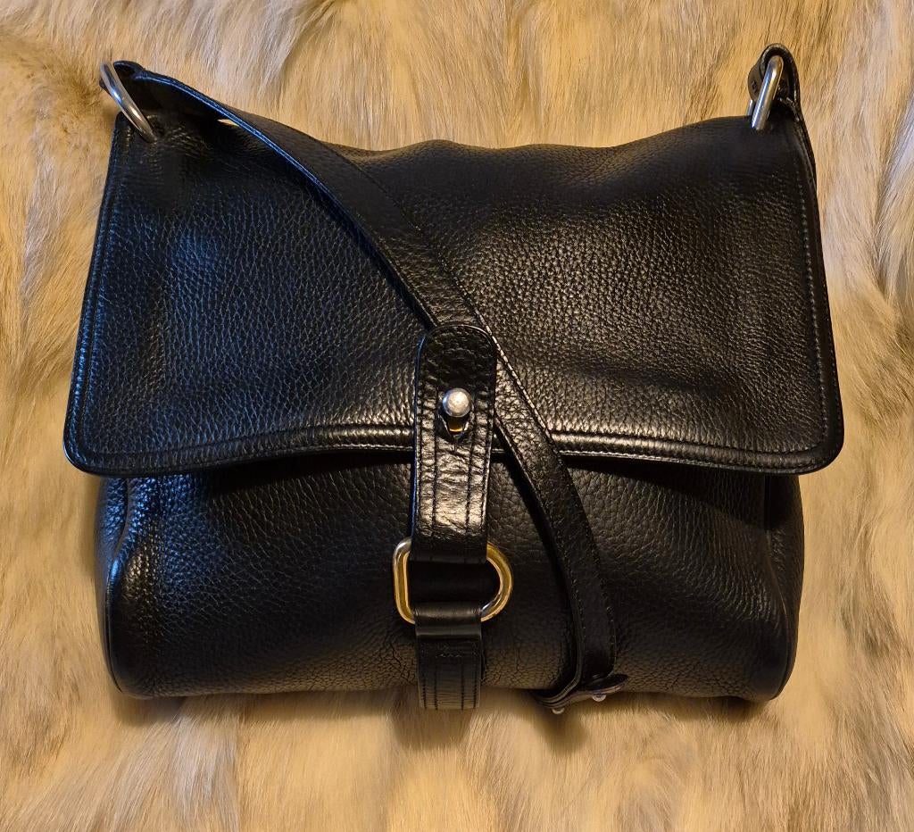 Delvaux vintage schoudertas, Overige merken, Zwart, Ophalen of Verzenden, Zo goed als nieuw