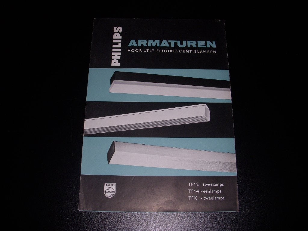 Folder Philips Armaturen voor TL lampen januari 1965, Folder, Philips verlichting, Ophalen of Verzenden, Zo goed als nieuw
