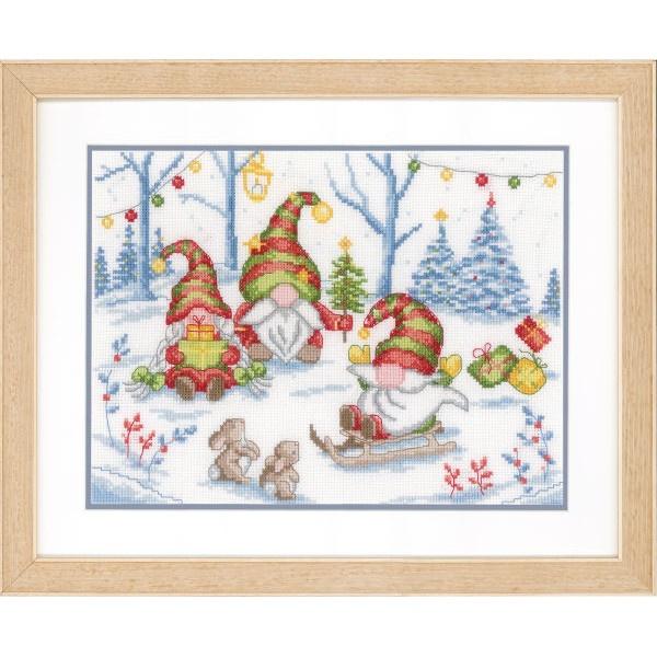 Borduurpakket Feest met kerstkabouters Pn0203507, Geen, Geen, Nieuw, Ophalen of Verzenden