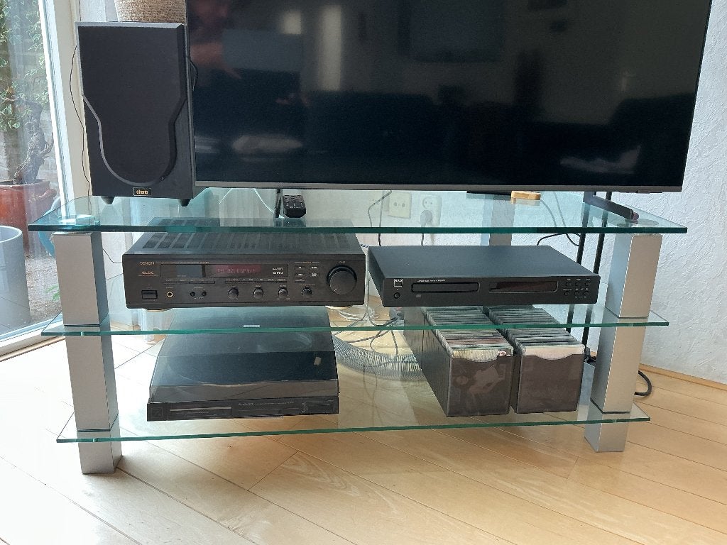 Salontafel en bijbehorend tv-meubel, Ophalen, 50 tot 100 cm, Zo goed als nieuw, Glas